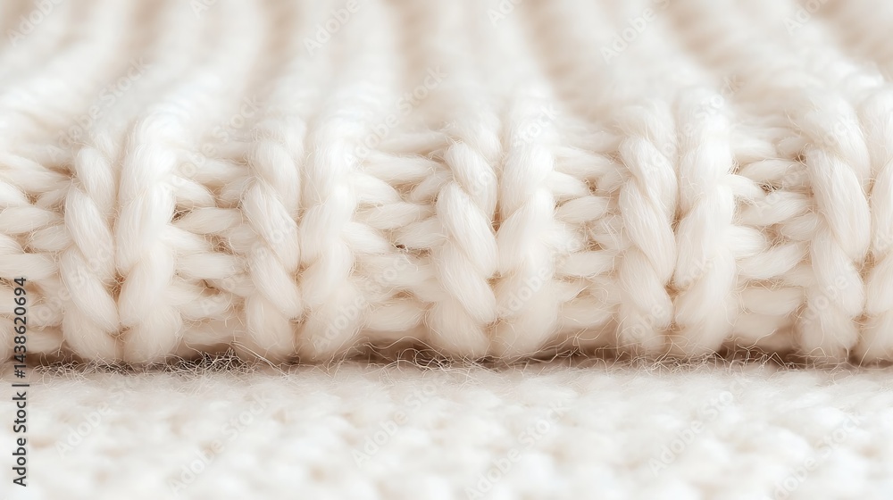 Close-Up of Cream Knitted Fabric Texture Close-Up of Cream Knitted Fabric Texture