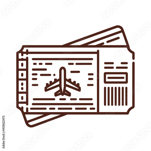 Airplane Ticket Illustration on a transparent background