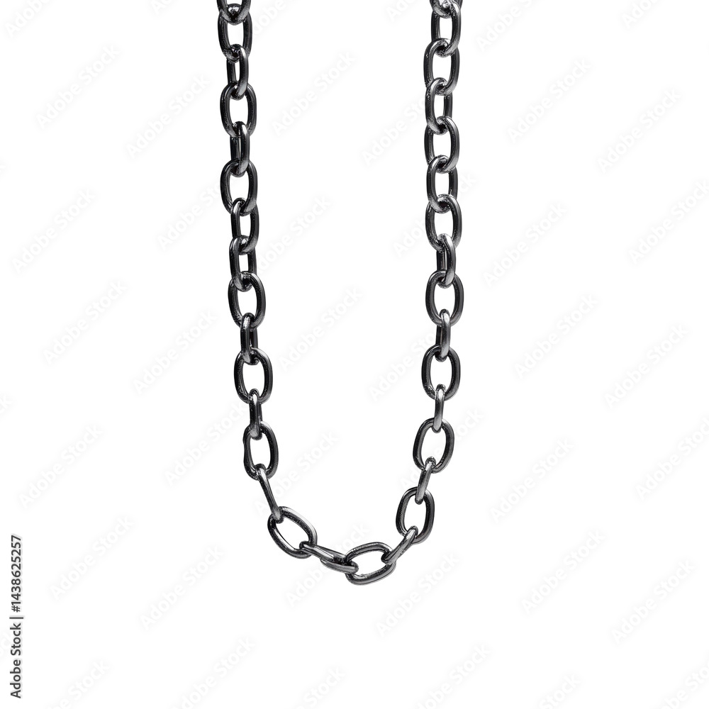 Single Chain Necklace Falling Midair Crisp isolated on a transparent background Single Chain Necklace Falling Midair Crisp isolated on a transparent background