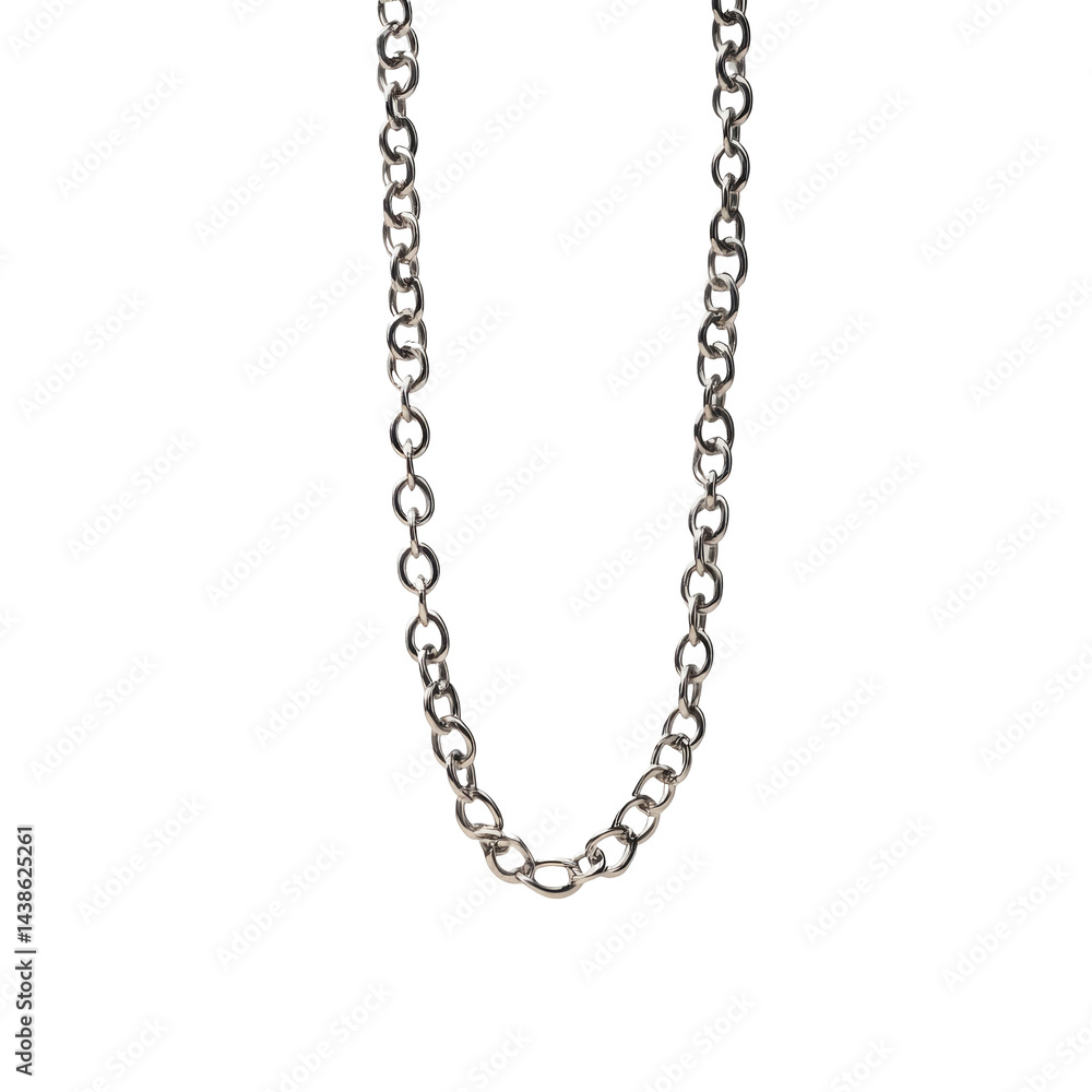 Single Chain Necklace Falling Midair Crisp isolated on a transparent background Single Chain Necklace Falling Midair Crisp isolated on a transparent background
