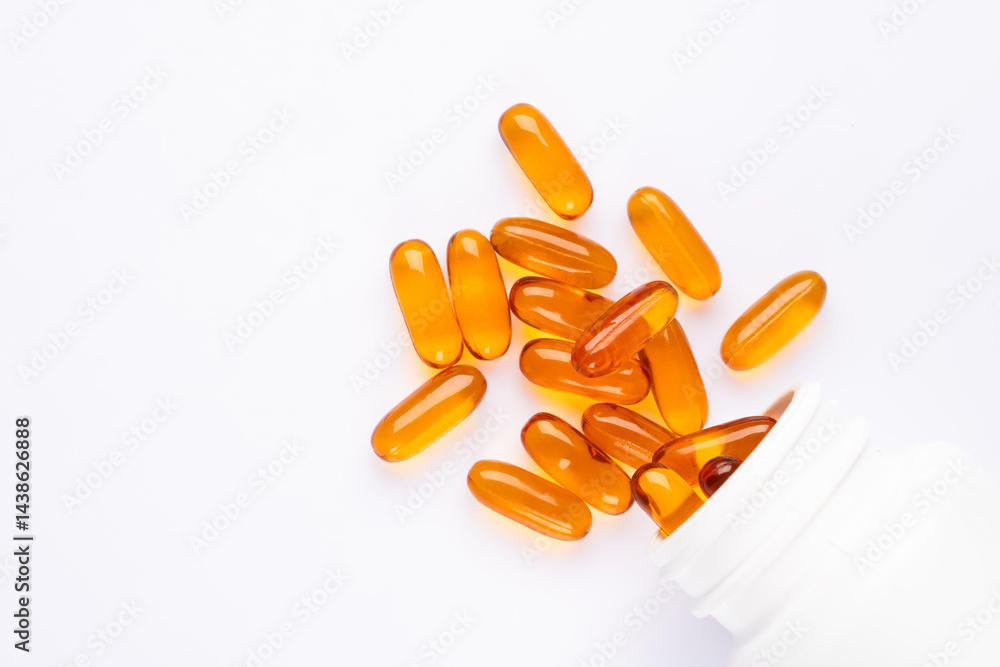 Dietary supplement containing omega 3 fish oil capsules