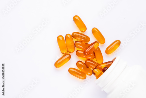 Obraz na płótnie Dietary supplement containing omega 3 fish oil capsules w salonie