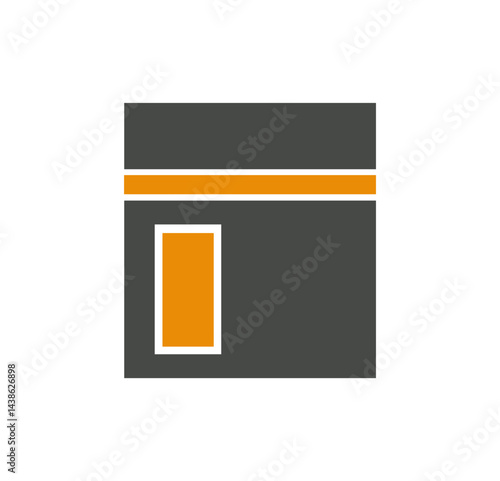 Modern Kaaba Makkah Vector – White Background Islamic Icon