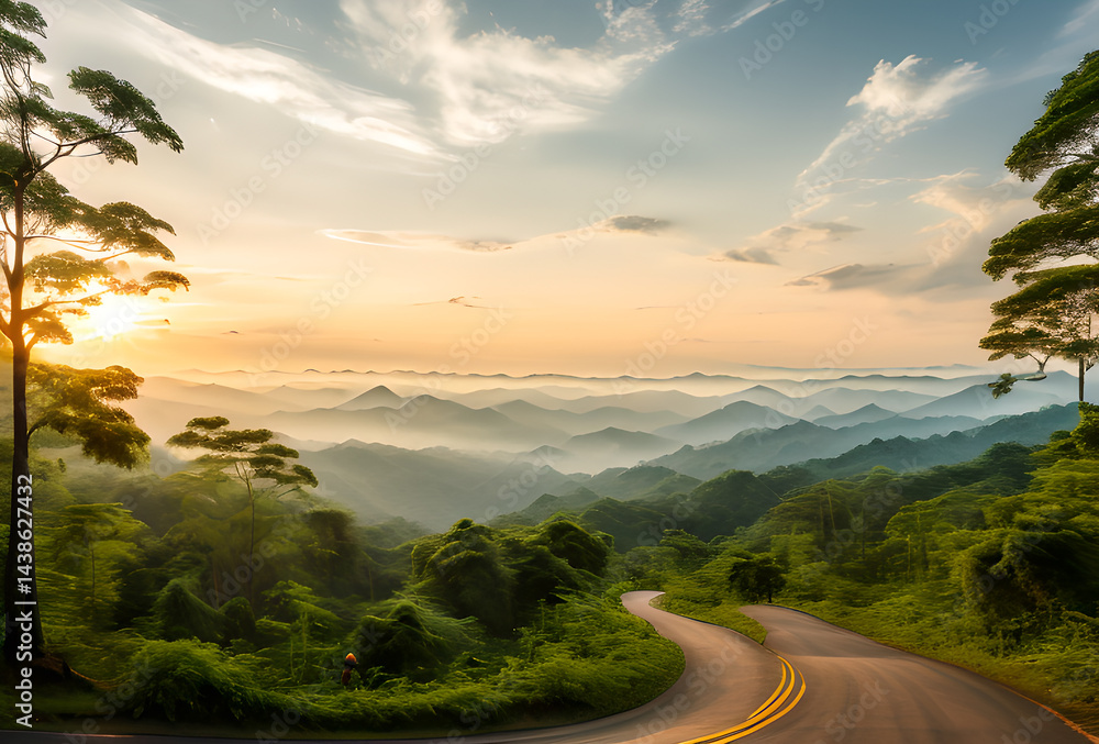 Fototapeta premium Beautiful mountain landscape trees and beautiful view,in good quality, generative ai