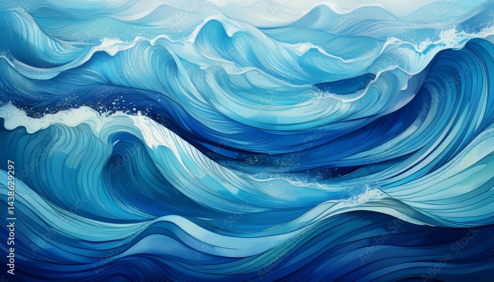 blue water ocean wave layer background illustration blue water ocean wave layer background illustration