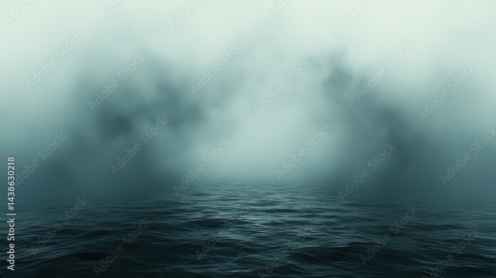 Obraz premium Mysterious sea with fog, horizon obscured by haze