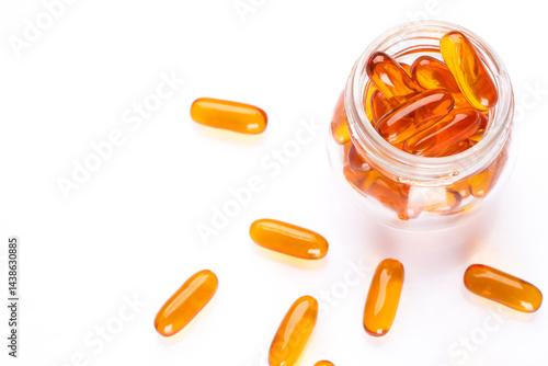 Dietary supplement containing omega 3 fish oil capsules