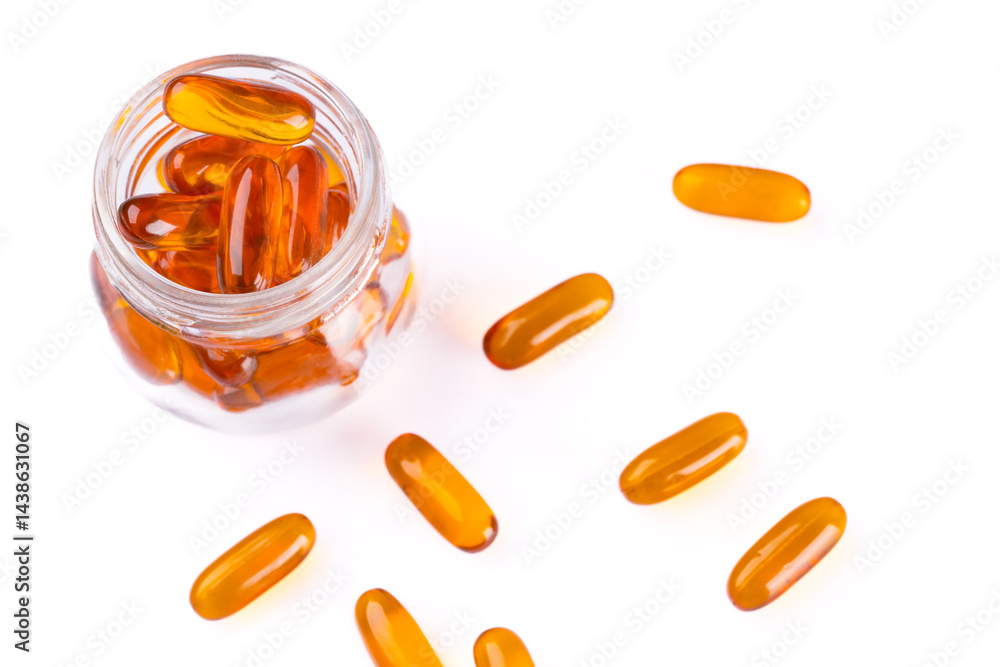 Dietary supplement containing omega 3 fish oil capsules