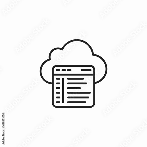 cloud database icon sign vector