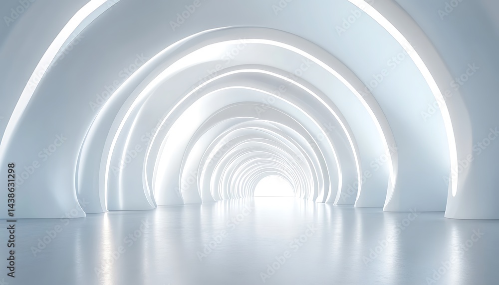 Naklejka premium Abstract architecture background, empty white interior. 3d render illustration.