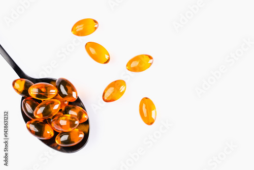Obraz na płótnie Dietary supplement containing omega 3 fish oil capsules w salonie