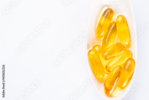 Obraz na płótnie Dietary supplement containing omega 3 fish oil capsules w salonie