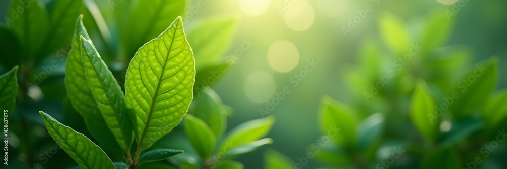 Fresh green leaf texture, soft bokeh effect, natural botanical background, lush foliage, macro nature photography Fresh green leaf texture, soft bokeh effect, natural botanical background, lush foliage, macro nature photography