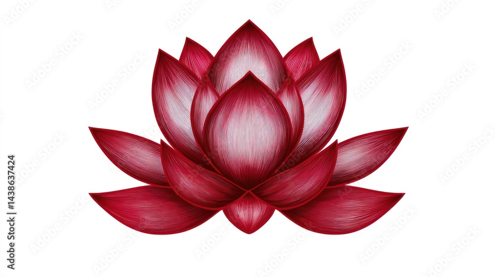 Fototapeta premium Lotus flower design digital art red color palette minimalistic style abstract environment