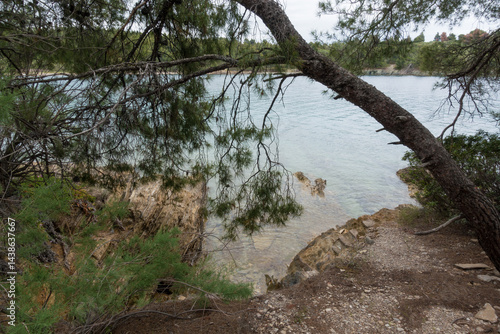 Obraz na płótnie Beautiful scenery by the sea under a cloudy sky in Sithonia, Chalkidiki, Greece w salonie