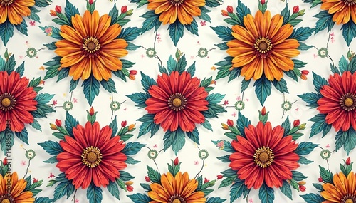 Wallpaper Mural Intricate floral design, repeating seamlessly , art, elegant Torontodigital.ca