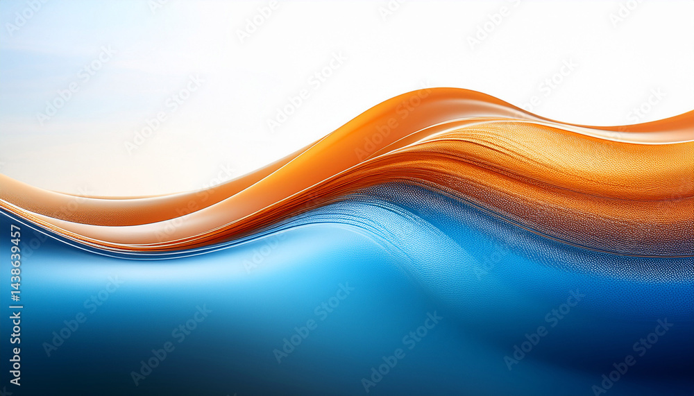 Obraz premium blue orange wave