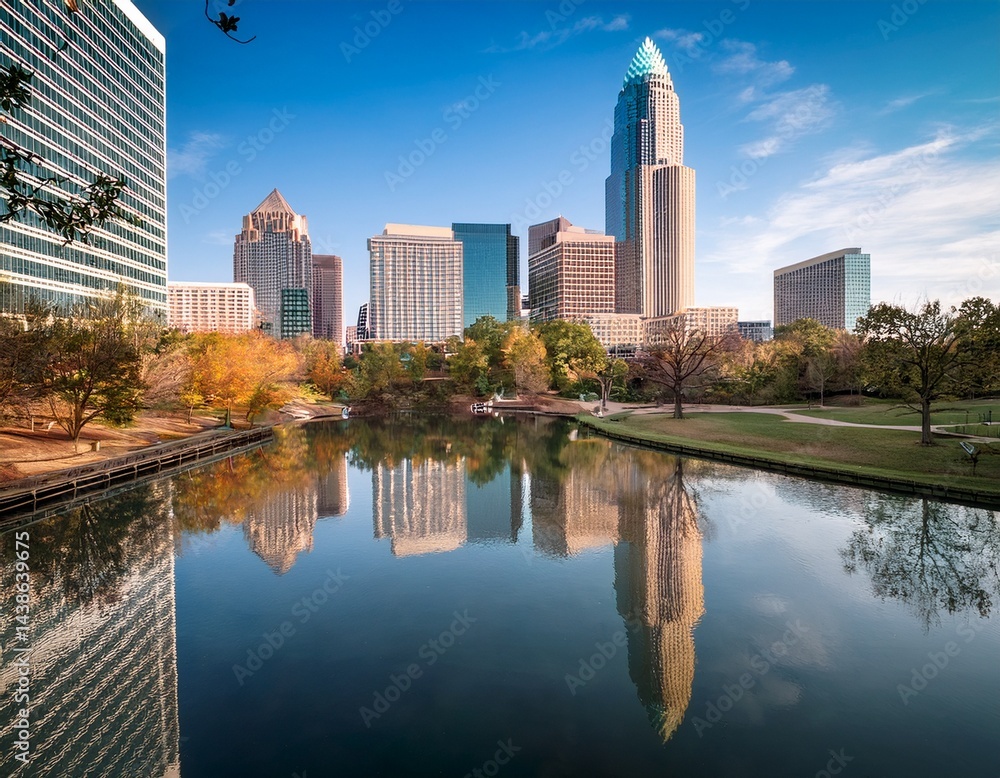 Naklejka premium charlotte north carolina reflections