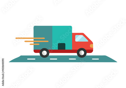 Delivery Truck on Road Design