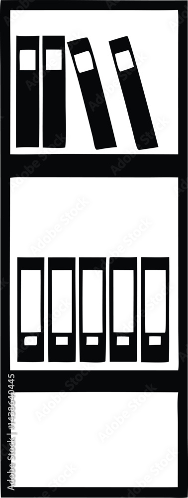 book shelf silhouette icon on white background. furniture icon. book shelf silhouette icon on white background. furniture icon.