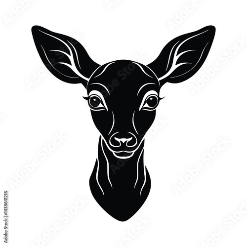 Elegant deer head silhouette design on white background for creative projects