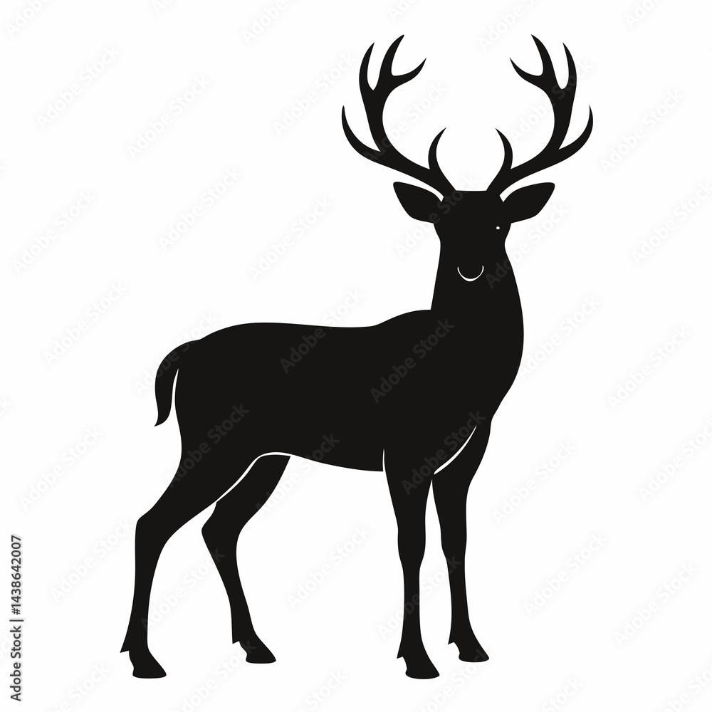 deer silhouette vector on white background deer silhouette vector on white background