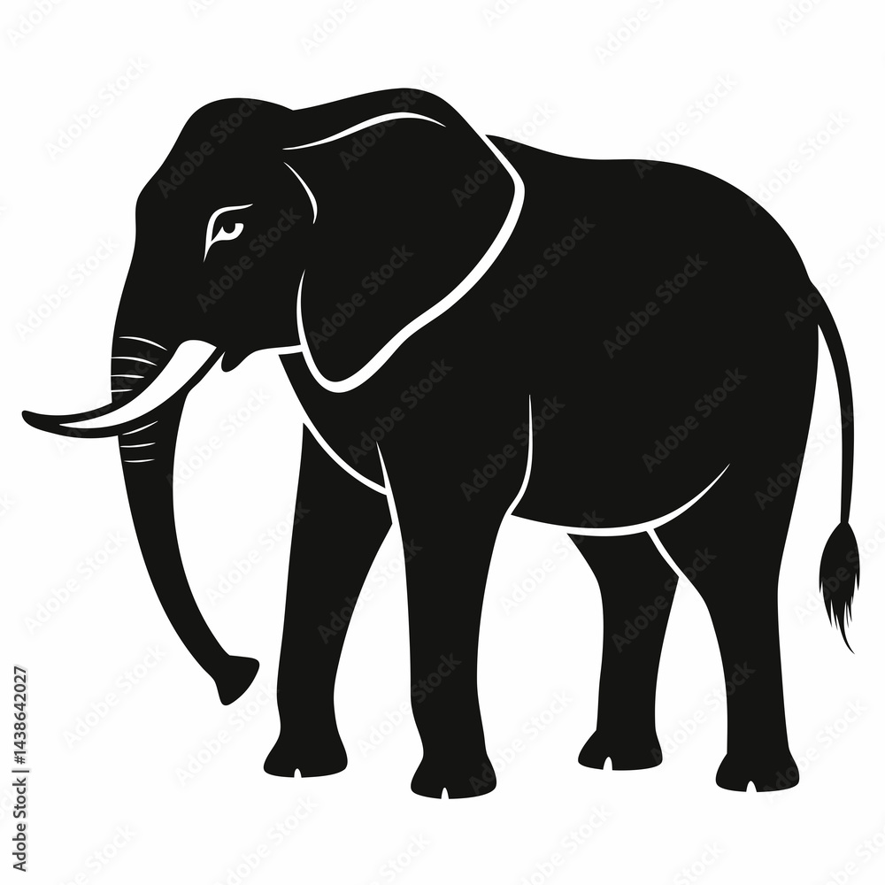 Fototapeta premium elephant isolated on white background
