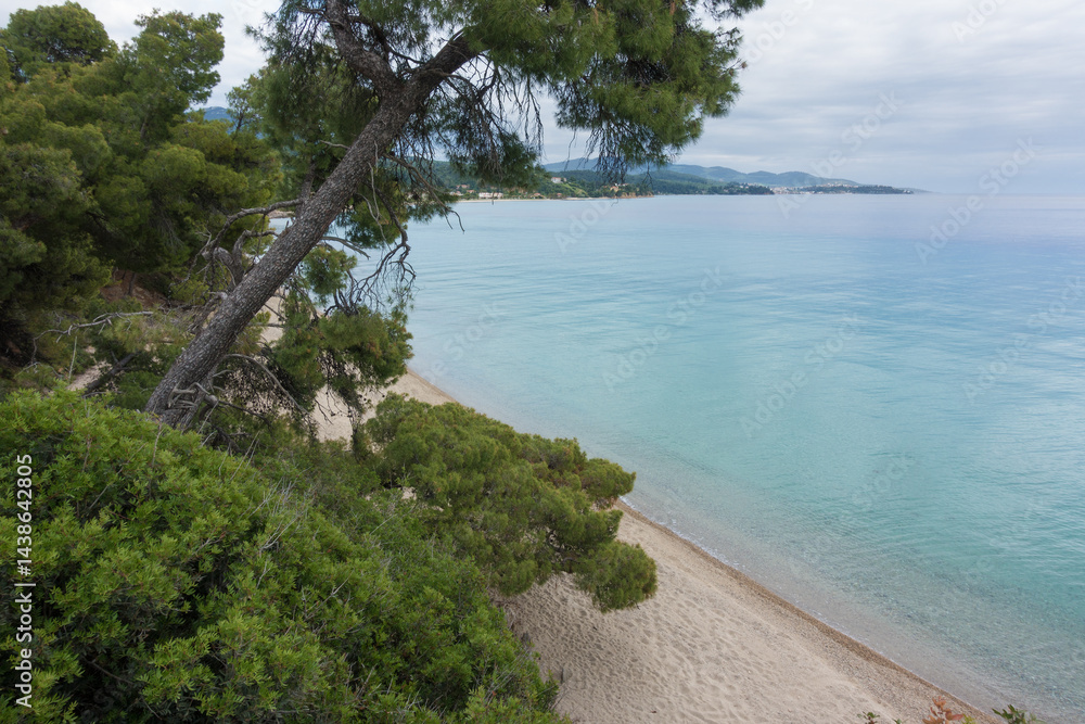 Beautiful scenery by the sea in Sithonia, Chalkidiki, Greece