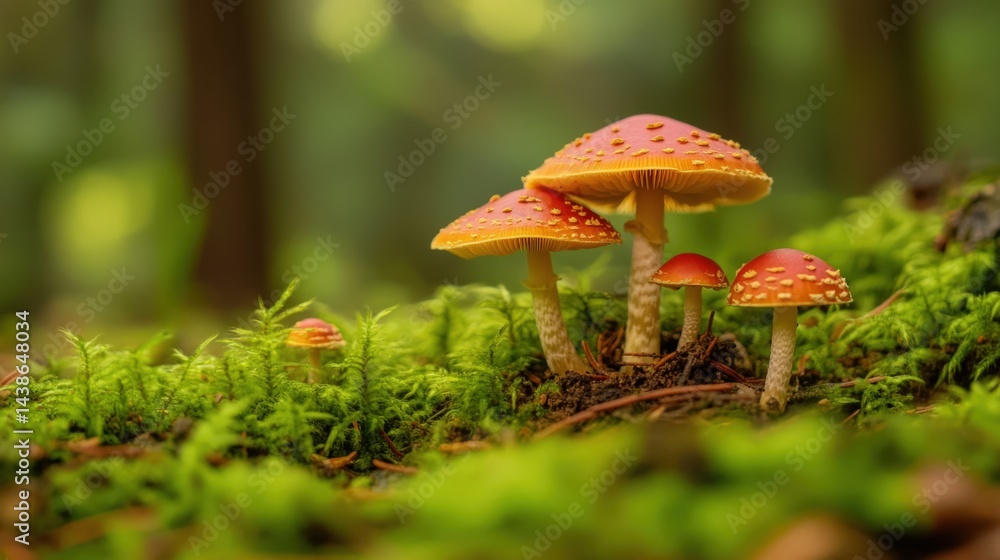 Wild mushroom foraging in the forest