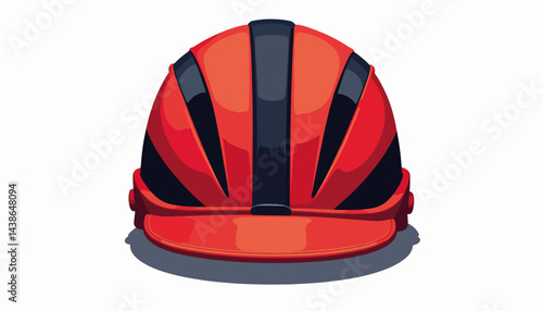 Vibrant red horse racing helmet with black stripes, modern design concept