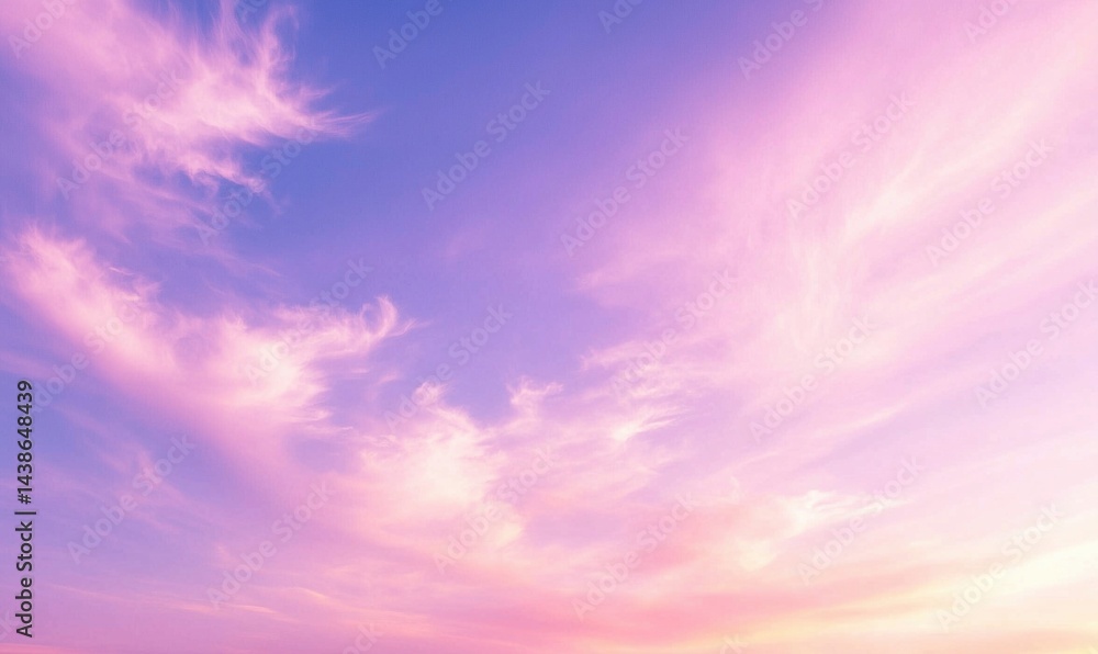 Obraz premium Beautiful pastel sky with pink and purple clouds at sunset