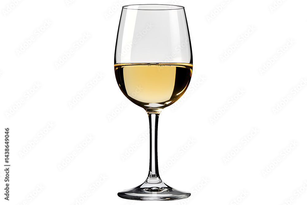 Clear Glass of White Wine Drink isolated on transparent background. Clear Glass of White Wine Drink isolated on transparent background.