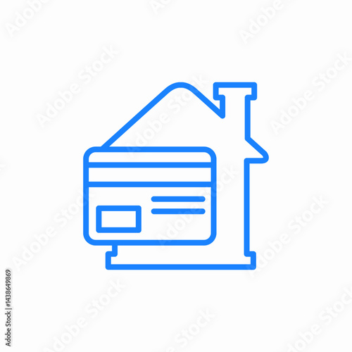 house credit card icon sign vector