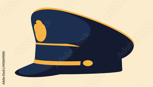Vintage hotel bellhop cap in dark navy blue, classic elegance