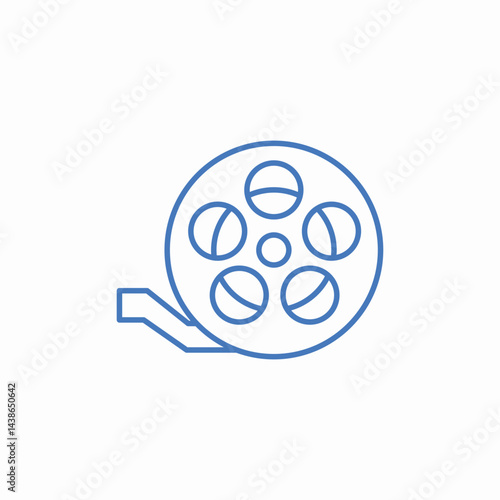 movie film reel icon sign vector