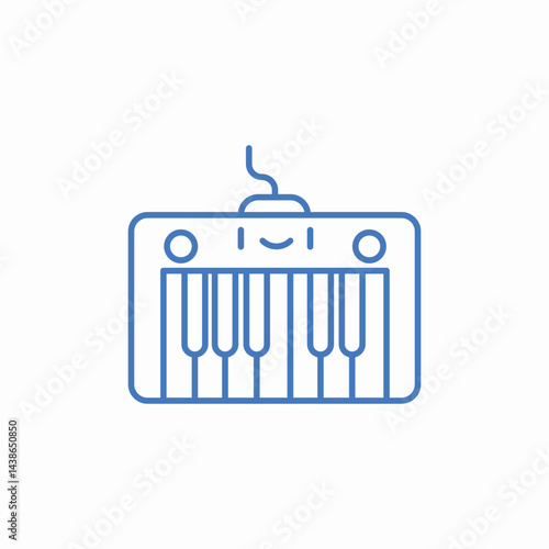 musical keyboard smile icon sign vector