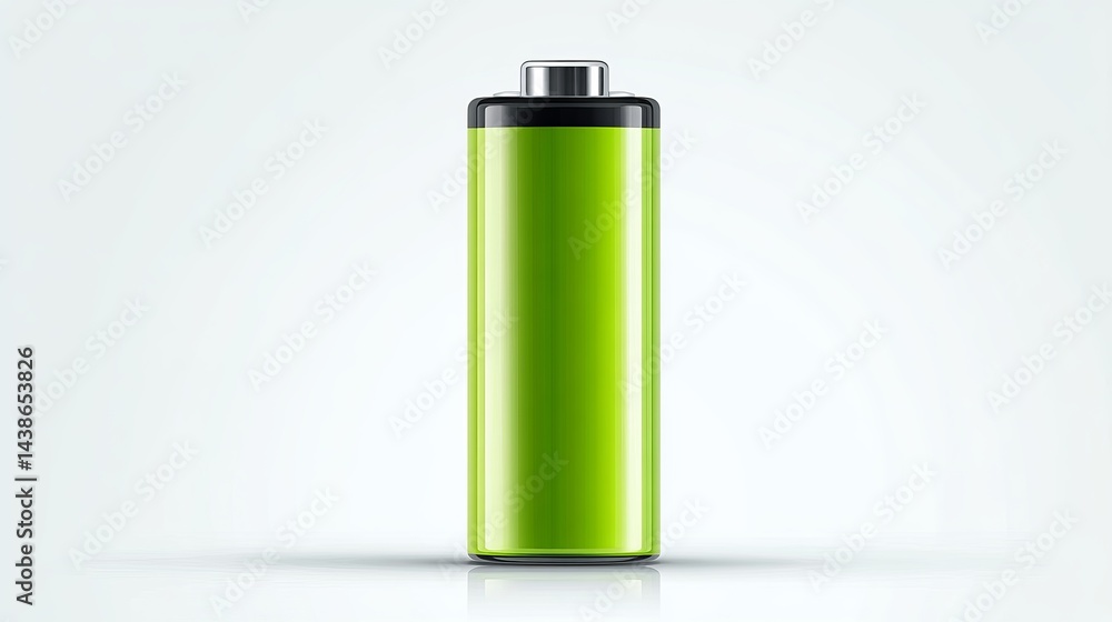 Glassstyle green battery fully charged 3D vector icon on white background clean power illustration Glassstyle green battery fully charged 3D vector icon on white background clean power illustration