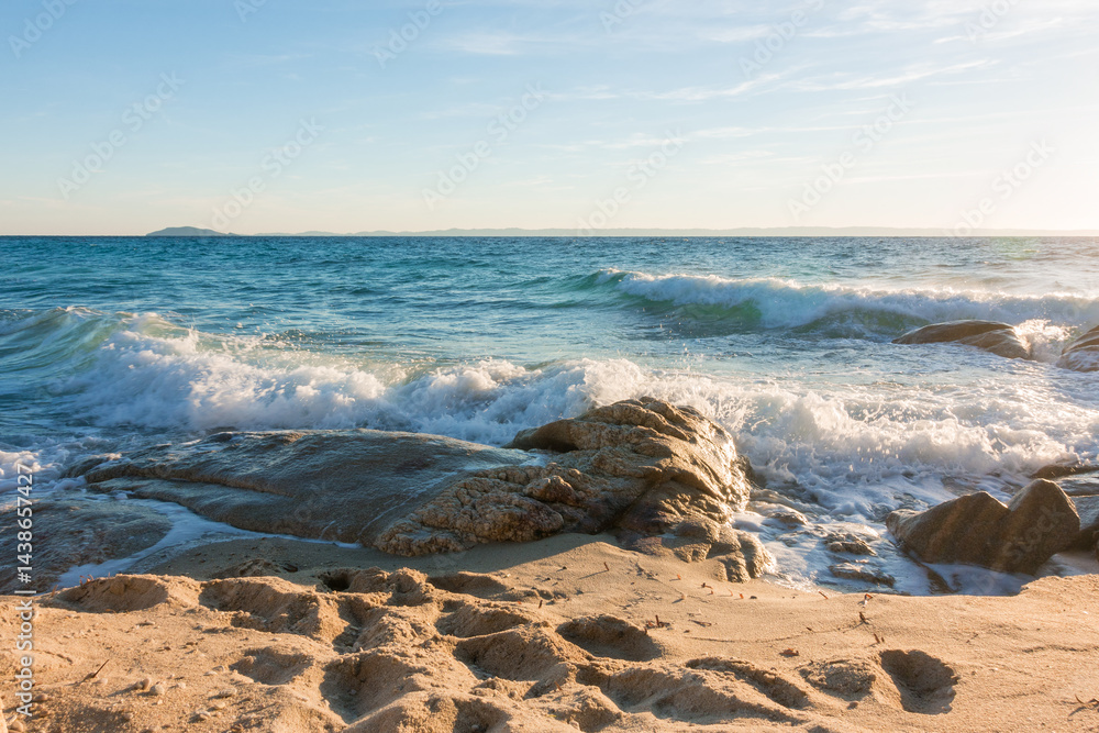Beautiful scenery by the sea in Sithonia, Chalkidiki, Greece