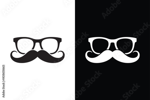 Moustache Glasses  icon vector on White Background ,Vector Art Illustration on white background.
