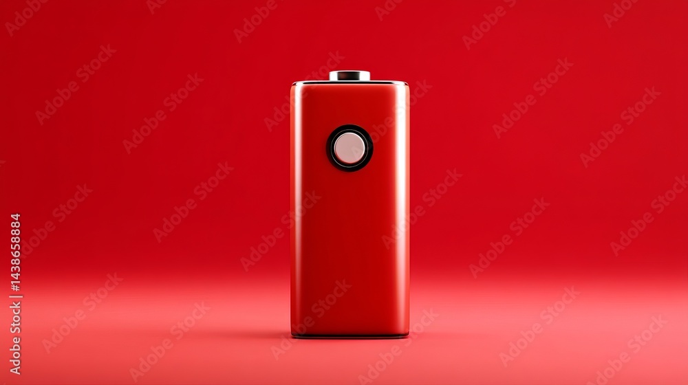 3D simple battery icon rendering on red pastel background soft shadow light studio minimal energy concept 3D simple battery icon rendering on red pastel background soft shadow light studio minimal energy concept