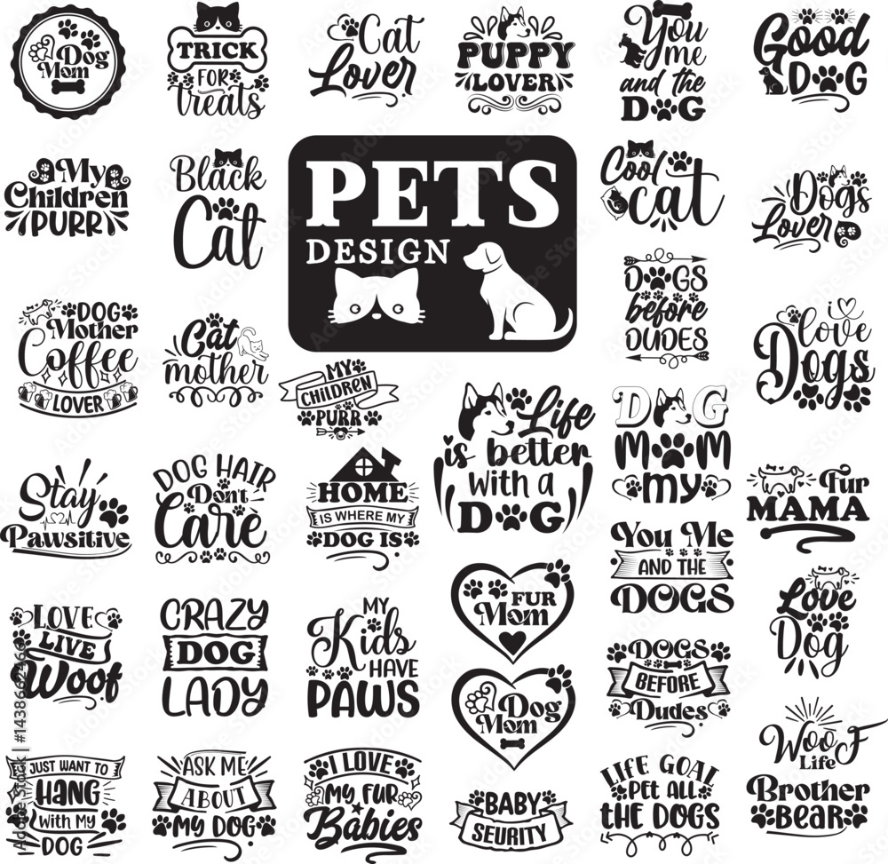Fototapeta premium pets design svg bundle