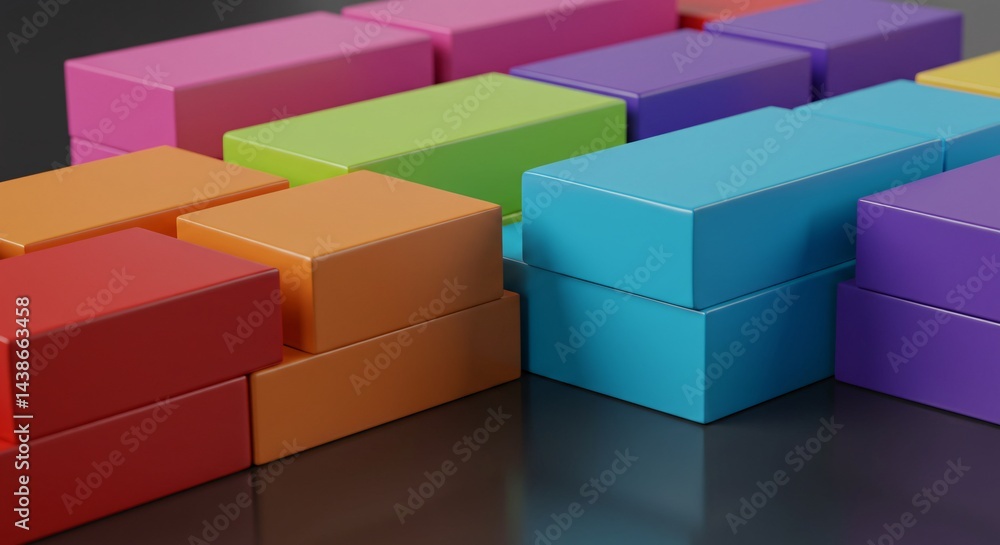 Obraz premium Colorful Stacking Blocks Abstract Background Texture and Pattern