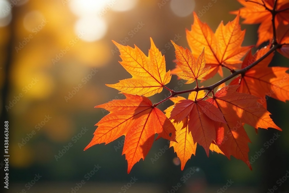Vibrant autumn leaves sway gently on a branch , colors, colorful, wind Vibrant autumn leaves sway gently on a branch , colors, colorful, wind