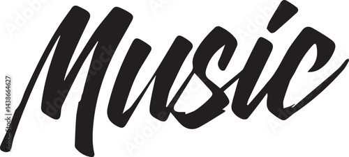 Music Handwritten Text - Black Calligraphy Sound Illustration