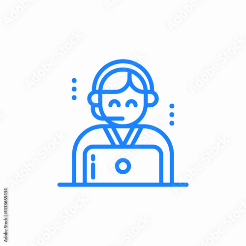 call center operator icon sign vector