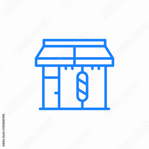 barber shop front icon sign vector