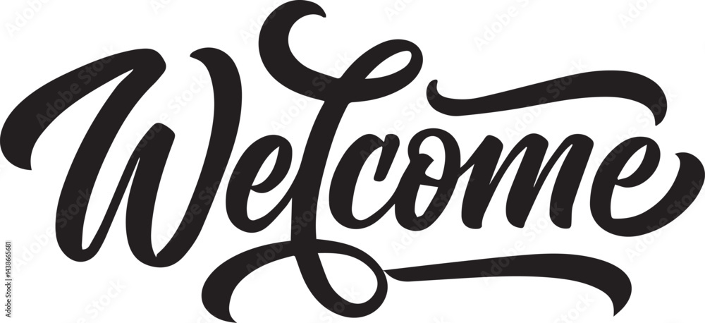 Obraz premium Welcome Cursive Text Design with Flourishes