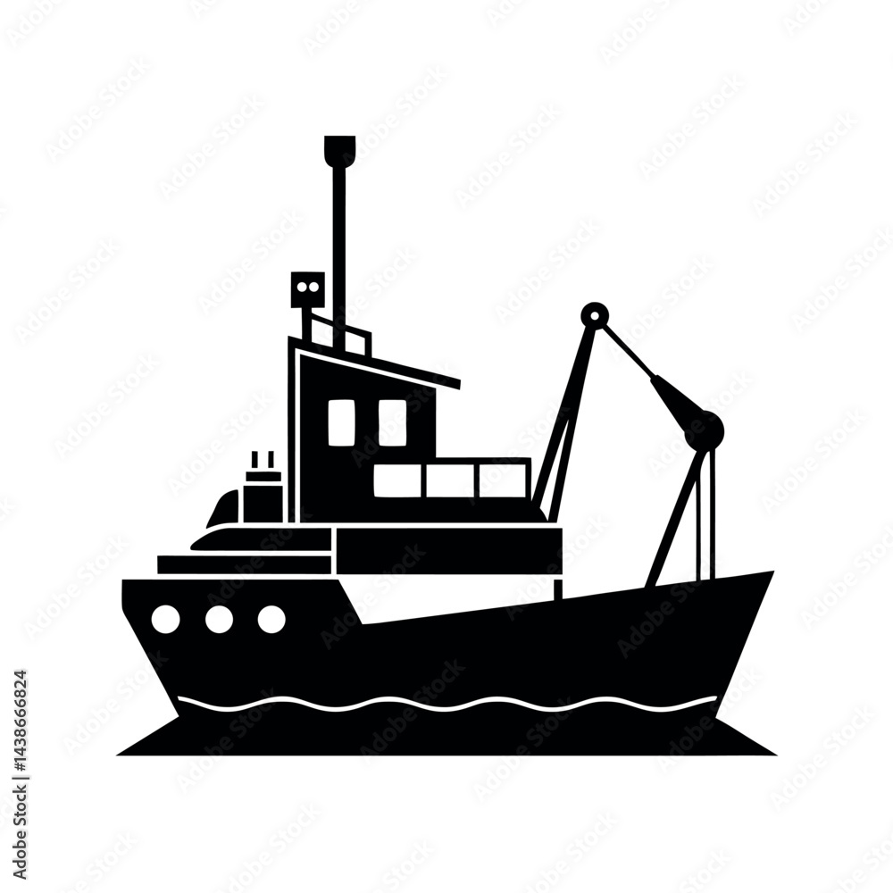 Obraz premium silhouette vector dredger