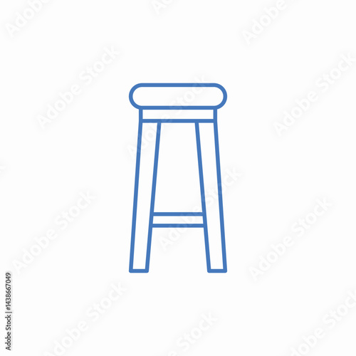 stool simple seat icon sign vector