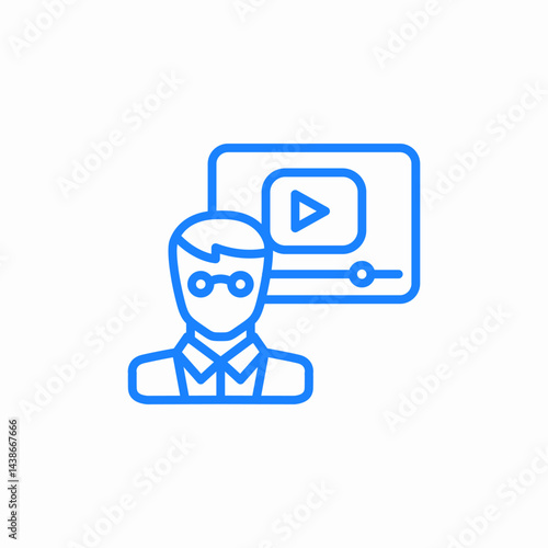 teacher video screen icon sign vector